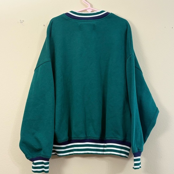 Limited Too Crewneck Sweatshirt Pullover Girls small (7/8) plaid green cl - Picture 2 of 5